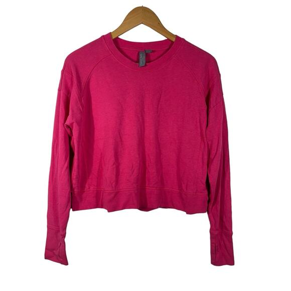 Sweaty Betty Cropped Pink Long Sleeve Lightweight Sweatshirt Top Size 4 - Picture 2 of 11